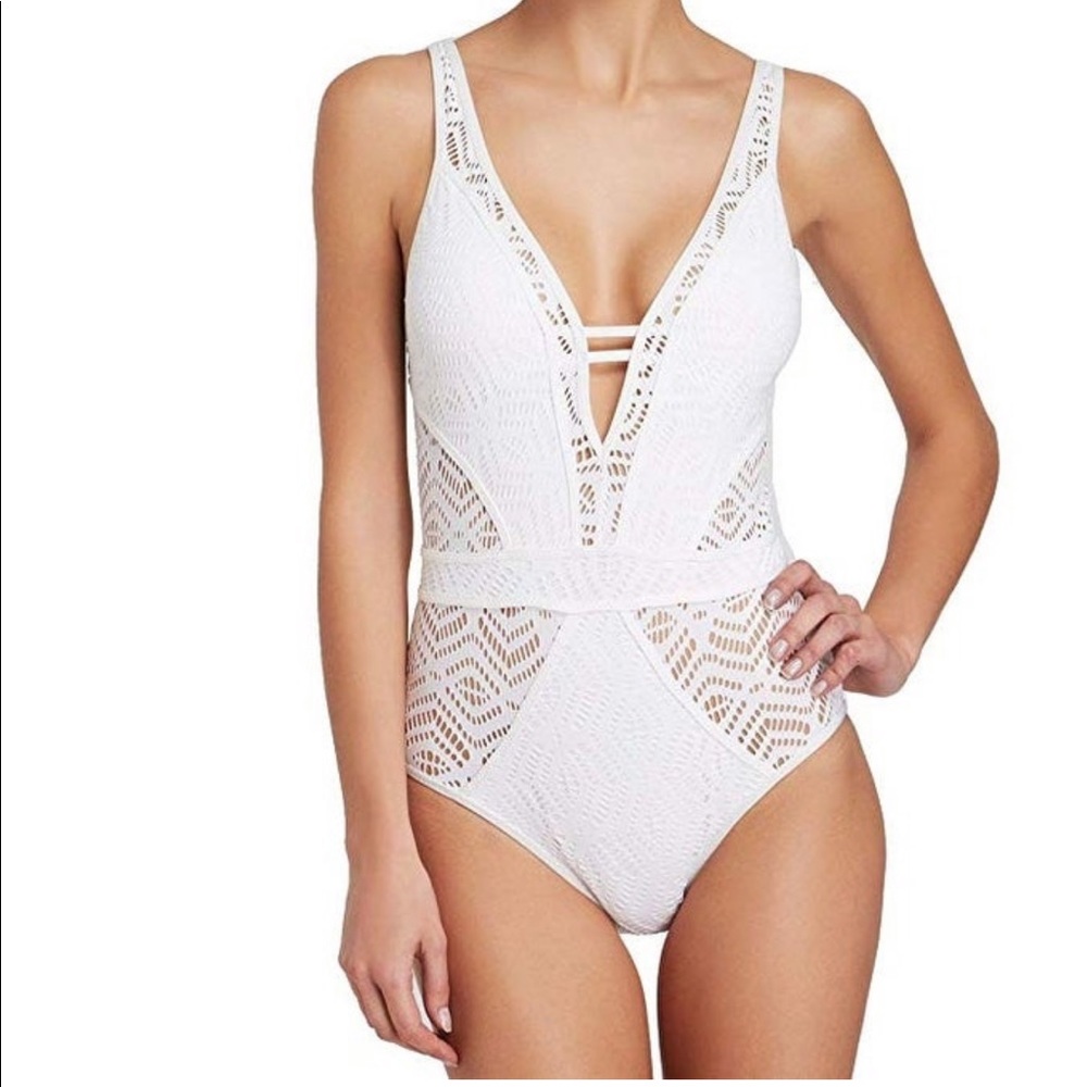 Becca Crochet One-Piece Swimsuit - Macy's